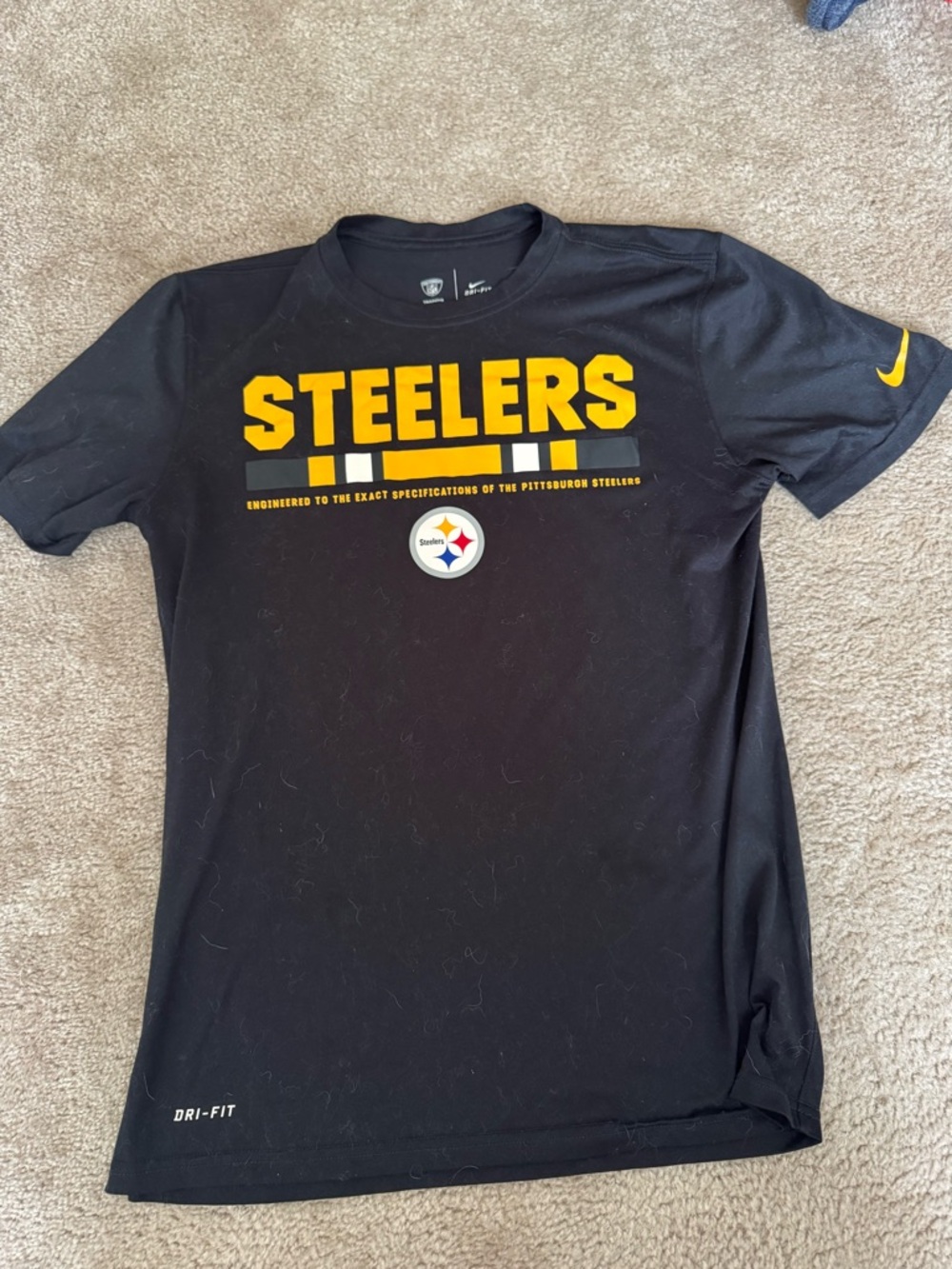 Nike Black and Gold Steelers Dri-FIT Short Sleeve Tee